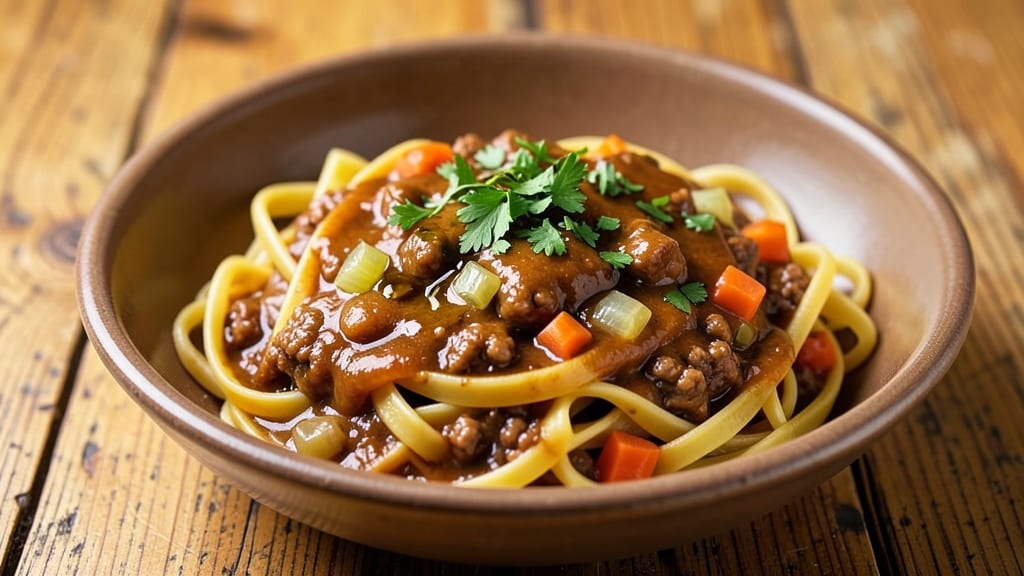 Alton Brown's Bolognese Sauce Recipe: Slow-Simmered Umami with Celery Crown Crunch
