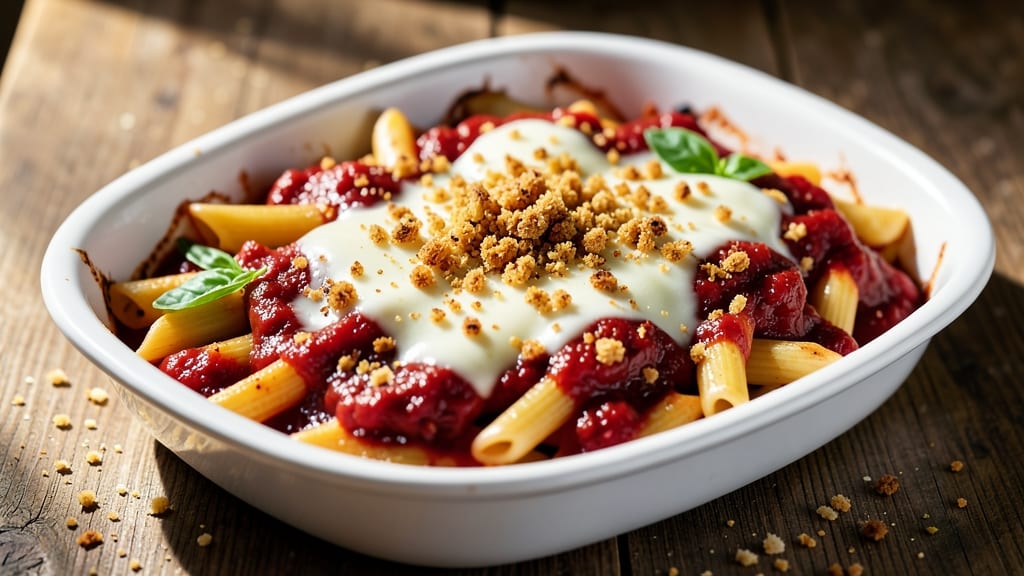 Baked Red Sauce Pasta Recipe: Tomato-Infused Comfort With Crispy Breadcrumbs