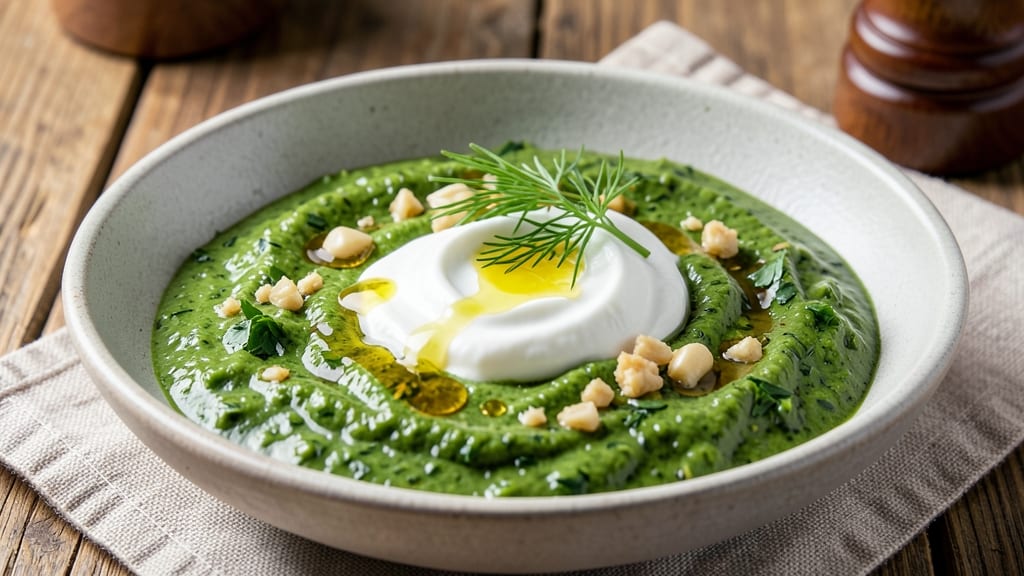 All-Purpose Green Sauce Recipe: Celery Crown Crunch Over Creamy Herb Base