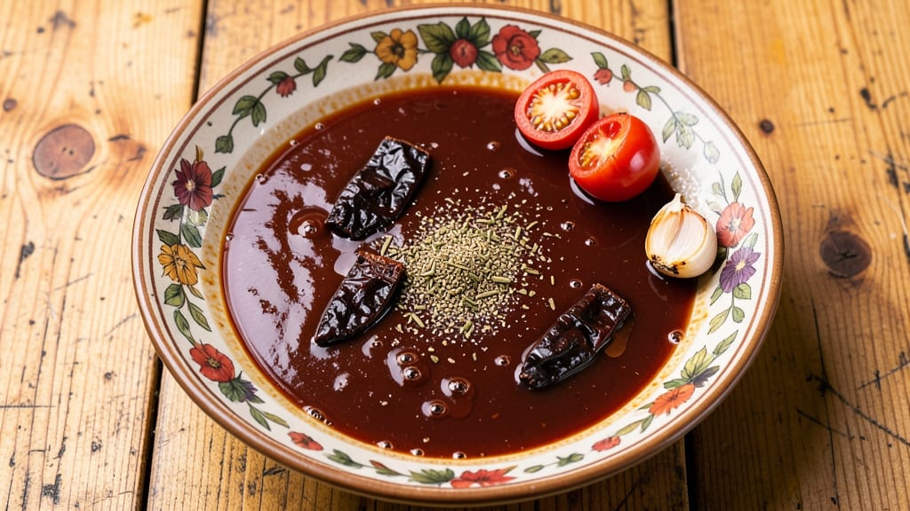 Authentic Mexican Chili Sauce Recipe: Smoky Ancho-Chile Base With Crunchy Frijoles Topping