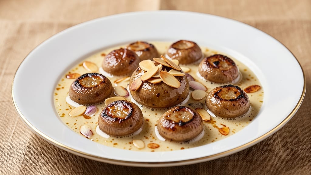Amandine Sauce Recipe: Buttery Mushroom Pan Sauce With Crispy Garlic Bites